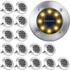 Solárna zatĺkacia lampa LEDTechnics strieborná 11 cm 16 ks