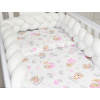 AMAL Súprava do postieľky NATURE, ružoví mackovia / biely vrkoč,120x90cm