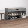 zahrada-XL Lavica na topánky+podložka, betónovo sivá 104x30x49 cm 326754