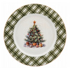Altom Design Vianočný dezertný tanier Čaro tradícií – štedrý stromček so zlatým lemom 20 cm