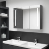 LED kúpeľňová zrkadlová skrinka 89x14x62 cm sivá-ForU-326527