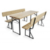 Drevený pivný set s opierkou BestBerg BBBS-17 / 167 x 70 x 75 cm