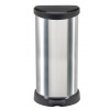 Kôš Curver® DECO BIN 40 lit., strieborný/čierny, na odpad