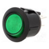 ROCKER DPST pol 2 OFF-ON 10A/250VAC zelená tlejivka 230V