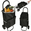 Nákupný vozík na kolieskach 95 cm čierny s termo vreckom 34 l 30 kg