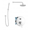 kielle Oudee - Sprchový set s batériou pod omietku, na 2 spotrebiče, s príslušenstvom EcoSpare a telesom, chróm 20602SP80
