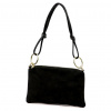 Luka 24-097 MN čierna dámska kožená kabelka cez rameno, bočná taška 24 x 15,5 x 4 cm