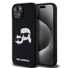 Karl Lagerfeld Liquid Silicone Double Heads Magsafe zadný kryt pre iPhone 15 Pro Max Black
