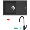 Granitový drez Sinks LINEA 780 N Granblack + batéria YOUTH MATT BLACK