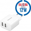 INTENSO W24AA, 2x USB A, Nabíjačka, 12W, biela 7802412