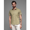 Ležérna olivová pánska košeľa V6 shss-0167