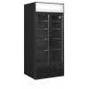 TEFCOLD Chladiaca skriňa | FSC891H | 2 presklené, krídlové dvere – čierna – LED panel TEFCOLD