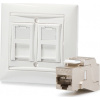 Keline zásuvkový modul pre Legrand® ValenaTM, Category 6A, 2xRJ45/s, osadený s KEJ-C6A-S-10G