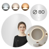LED kúpeľňové zrkadlo s okrúhlou stenou 80 cm 3 farby Dotykový spínač ModernHome
