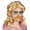 Kostým, maska - Barry samec parochne s fúzy (Blond parochňa retro 70. roky Barry s vlasmi fúzy)