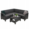Plastová sada záhradného nábytku Keter Corfu Relax Set šedá 2 ks. (Záhradná rohová sedačka so stolíkom CORFU RELAX SET GRAPHITE)