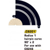 Scalextric Diel autodráhy oblúk R1/90° Curve (2) Hairpin - zúžený