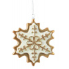 Vianočná plastová perníková ozdoba 1ks, 8,1x2,2x10 cm - Vločka