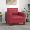 vidaXL Kreslo vínovo-červené 60 cm umelá koža - Červená - 183765-117768
