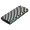 GEMBIRD externí box pro M.2 NVMe disky, USB 3.1, hliník, podsvícení, černá EE2280-U3C-03
