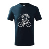 Gravel Bike - kostra - Tričko detské bavlnené - 104-110cm / 3-4 roky ( Tmavomodrá (veľmi tmavá - skoro čierna) )