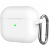 AppleKing silikónový ochranný obal s karabínou pre AirPods 3 - biely - možnosť vrátiť tovar ZADARMO do 30tich dní