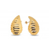 iZlato Forever Štruktúrované Teardrop zlaté náušnice, výška 39,5mm IZ30391