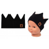Baby Nellys Dvojvrstvová čelenka, Hand Made, bavlna, Korunka STAR - čierna, 104/116, 104-116 (4-6r)