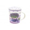 Hrnček porcelán so sitkom a viečkom 320ml LEVANDUĽA