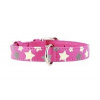 COLLAR Kožený obojok s hviezdami Glamour, 27-36cm/15mm, ružová