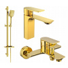 Vaňová a sprchová batéria, nástenná, s jednou pákou Mexen Alexa, zlatá