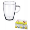 Hrnček sklenený na čaj, kávu, 400 ml, SIMAX, LYRA 400ml, sada 4 ks