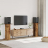 vidaXL Stojany na reproduktor 2ks staré drevo 30x30x95cm kompoz. drevo - Hnedá - 143339-89270