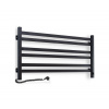 Navin | Kúpeľňový rebríkový radiátor s termostatom AVANGARD 316W/230V 50,6 cm IP44 čierny ľavý | NV0029