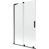Mexen Velar L, 2-krídlová posuvná vaňová zástena 110 x 150 cm, 8mm číre sklo, čierna matná, 896-110-003-01-70