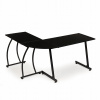 Rohový písací stôl ModernHome Rohový písací stôl 148 x 48 x 73,5 cm čierny (Rohový písací stôl ModernHome Rohový písací stôl 148 x 48 x 73,5 cm čierny)