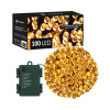 SPRINGOS LED svetelná reťaz - 10m, 100LED, 8 funkcií, 3xAA, IP44, teplá biela