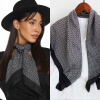 Šatka - Demure slack demure biela biela, čierna (Sharsty Large Scarf Paddle, ženský šál 90/90 cm)