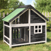 vidaXL Koterec pre psa sivý 96x60,5x87 cm borovicový masív - Sivá - 11846-153569