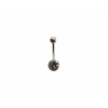 Oceľový piercing banánik s kryštálmi Veľkosť: Černý krystal 1,6 x 10mm