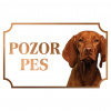 Maďarský stavač krátkosrstý - Kovová tabuľka POZOR PES