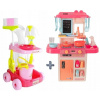 Detská sada na upratovanie - Čistiace súpravy + kuchyňa s plynným doskou a vody (Detská sada na upratovanie - Čistiace súpravy + kuchyňa s plynným doskou a vody)