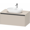 DURAVIT Ketho 2 závesná skrinka pod umývadlo na dosku, 1 zásuvka, 1000 x 550 x 459 mm, taupe matná, K24886091910000
