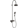 AXOR Citterio Showerpipe nástenný sprchový systém s pákovou batériou, horná sprcha 1jet priemer 180 mm, ručná sprcha 3jet, kartáčovaný čierny chróm, 39620340