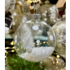 Vianočná sklenená ozdoba číra 1ks, 8cm - S puntíky