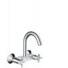 Hansgrohe Logis Classic - Drezová nástenná batéria s 2 kohútmi, horný výtok, chróm 71286000