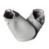 Hopi Hop Kožené capáčky Barefoot Veľ. XL (18-24 mes.) Dierované svetlo šedé