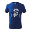 Gravel Bike - kostra - Tričko detské bavlnené - 134 cm/8 rokov ( Kráľovská modrá )