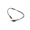 GEMBIRD Kabel rozdvojka jack 3,5mm (4 pólový) na 2x3,5mm F/M, kovové koncovky, 20cm, černá CCA-418M