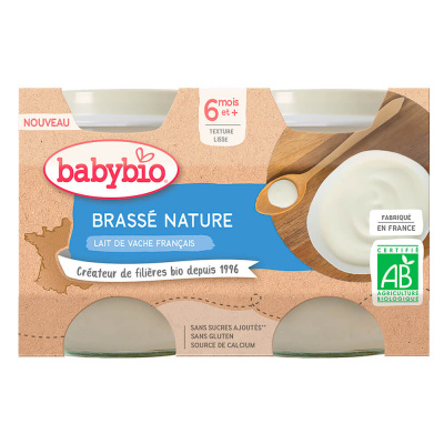 Babybio Brassé z francúzskeho mlieka natur 2 x 130 g